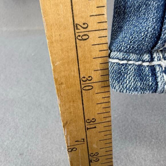 Miss Me Jeans Women's 32x34 (14) Blue Mid Rise Boot Cut Pocket Flaps Western - Picture 12 of 13